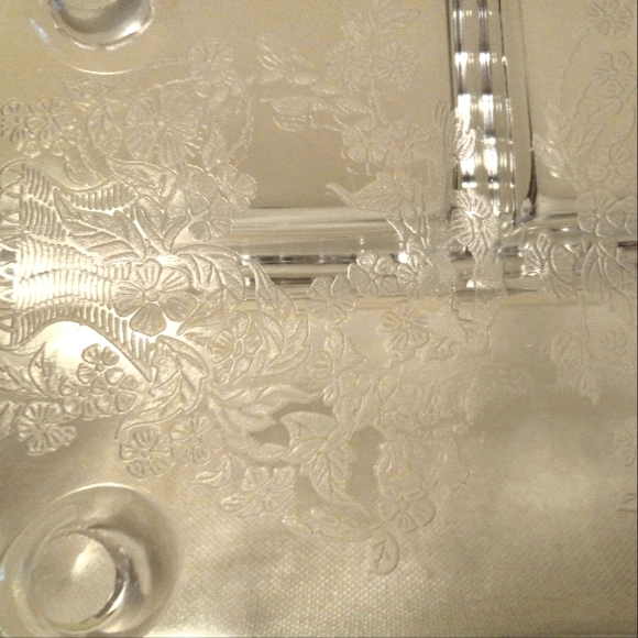 Vintage New Martinsville Glass Co Divided 3 Section Serving Tray 1940s - Picture 5 of 5